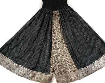 Juliana Plus Size Culottes in Silk Brocade with XL elasticated waist for a fuller figure.  SKU:820-6079