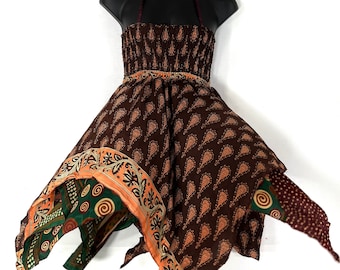 Gina Plus size, Fairy Dress 38" Long  in Summer Silk (An ideal Maternity, Tall Girl Dress) SKU:906-7869