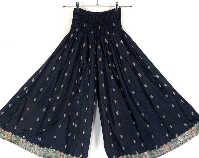 Felicity Culottes. Silk brocade. One size with Elasticated Waist. Palazzo pants. Wide Leg Trousers SKU:810-6631