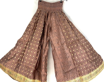 Juliana Plus Size Culottes - Silk Brocade - Wide Leg Palazzo Pants (SKU:820-3954)