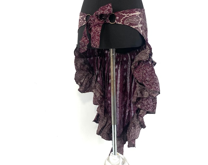 Luna Over Skirt Bustle. Silk brocade. Belly dance, Steampunk, Renaissance, Gothic, Festival, LARP  SKU:221-4695