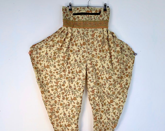 Festival Pants Silk S/M; Palazzo Pants Zip Pocket Trousers, Gypsy Pants High Crotch Harem Pants SKU:800-