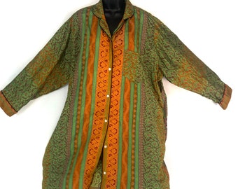 XL. Romilly Silk Shirt Dress, Long Sleeve with Pocket and buttons at front. Sari soft, Loose & Comfy SKU:323-4997