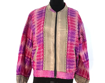 Jude Silk Bomber Jacket with a light fleece cosy lining. One size.  Disco, Dance, Rave, Bike, Pub, Club, Park, Walk,