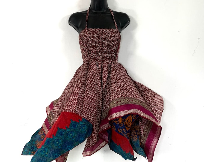 Elvina Fairy Dress. Length 87cm (34"). Silky One size. Bohemian Summer, Gypsy Princess, Boho skirt SKU:901-6024