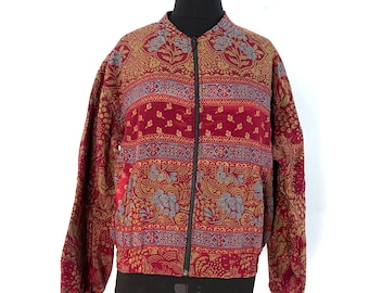 Jude Silk Bomber Jacket with a light fleece cosy lining. One size.  Disco, Dance, Rave, Bike, Pub, Club, Park, Walk,