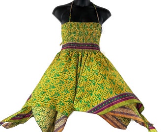 2XL Bust Lilian Fairy Dress. 45" Long Silk Summer Dress (SKU:909-7388)