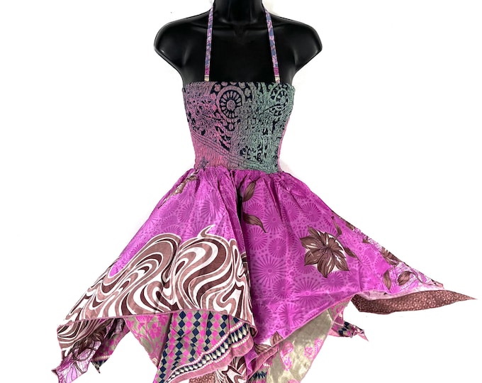 Elvina Fairy Dress; Silky One Size Sundress comfortable & ethical, Length 87cm (34") SKU:901-8355