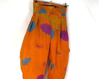 Festival Pants Silk M-L; Palazzo Pants Zip Pocket Trousers, Gypsy Pants High Crotch Harem Pants SKU:801-5080