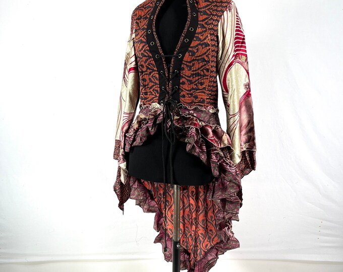 M. Seraphina Corset Dress, Silk, Long Sleeves.  SKU:1006-7161