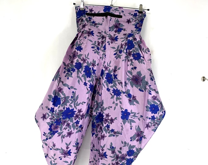 Festival Pants Silk S/M; Palazzo Pants Zip Pocket Trousers, Gypsy Pants High Crotch Harem Pants SKU:800-