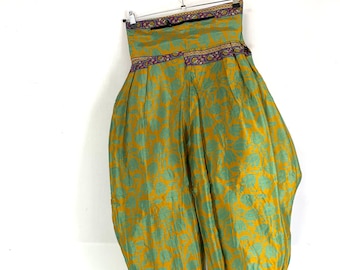 Festival Pants Silk M-L; Palazzo Pants Zip Pocket Trousers, Gypsy Pants High Crotch Harem Pants SKU:801-5074