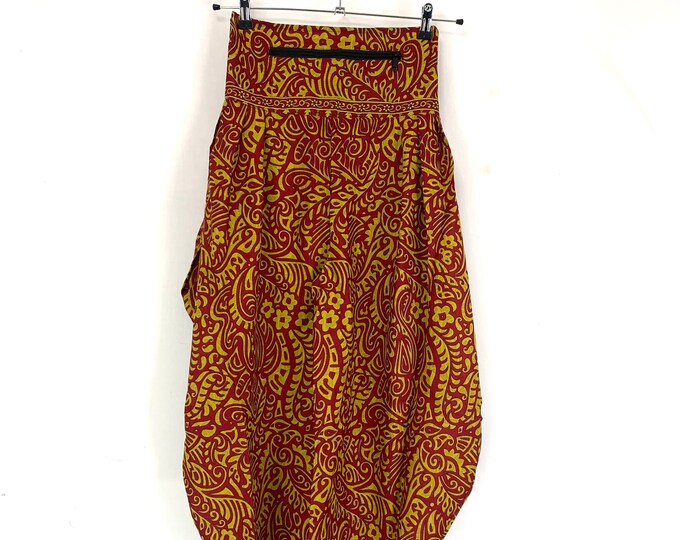 Festival Pants Silk S/M; Palazzo Pants Zip Pocket Trousers, Gypsy Pants High Crotch Harem Pants SKU:800-