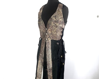 L. Goddess Dress in Silk Brocade Priestess Ceremony Temple Dress. Renaissance, Wiccan, Cosplay Larp. SKU: 3102-5285