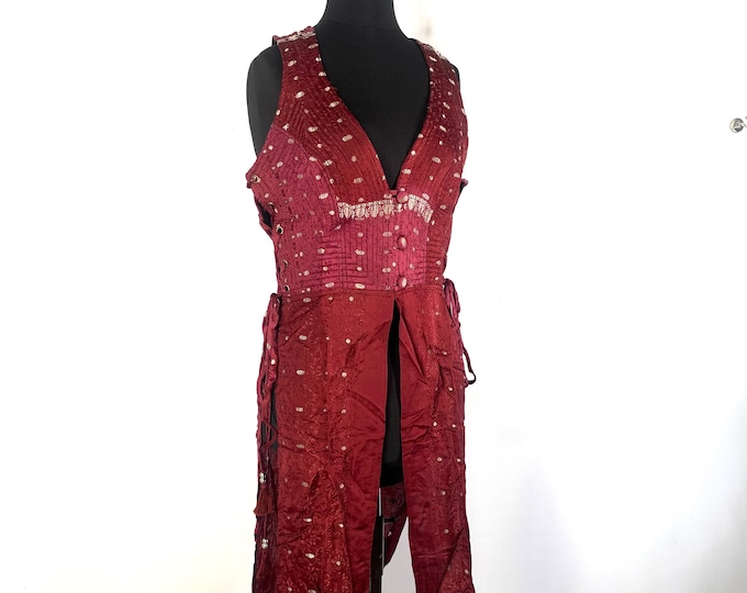 L. Goddess Dress in Silk Brocade Priestess Ceremony Temple Dress. Renaissance, Wiccan, Cosplay Larp. SKU: 3102-5293