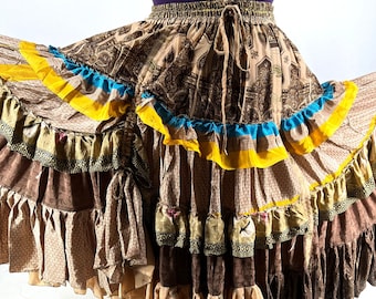 XL Jazmyn 25 Yard Skirt - Gypsy Light Summer Silk - Maxi Boho SKU:737-7062