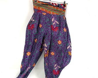Festival Pants Silk M-L; Palazzo Pants Zip Pocket Trousers, Gypsy Pants High Crotch Harem Pants SKU:801-5089