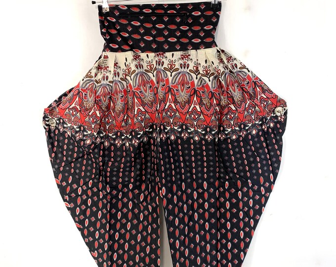 Cotton Festival Pants with Zip Pocket, Adult Palazzo Trousers, Gypsy Harem Pants, High Crotch,