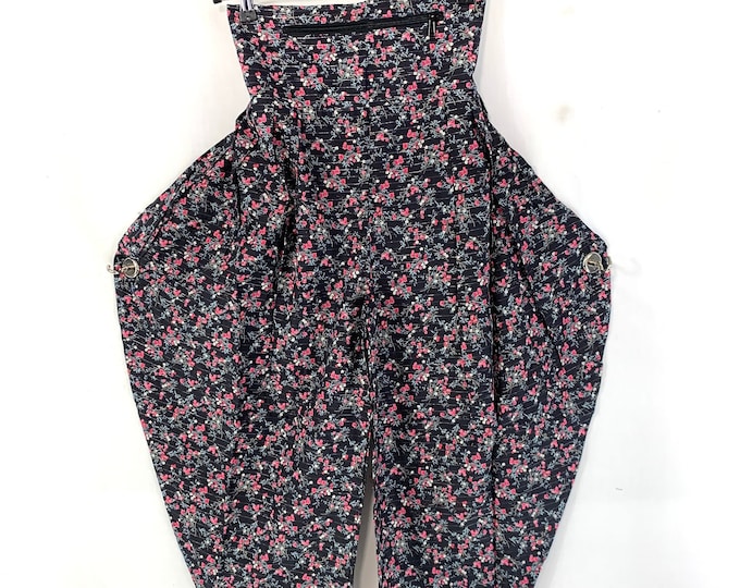Cotton Festival Pants with Zip Pocket, Adult Palazzo Trousers, Gypsy Harem Pants, High Crotch,