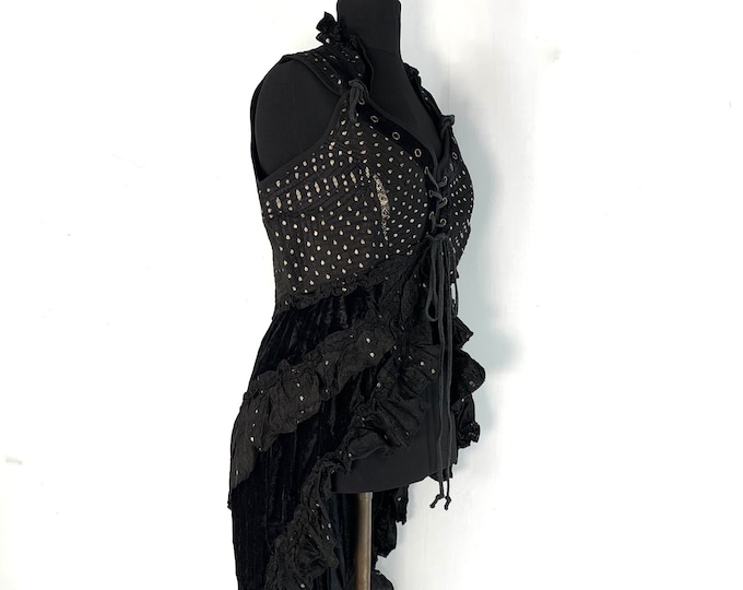 3XL. Cosmo Silk Velvet Corset Dress. Steampunk Style, Flamenco, Tribal, Pagan, Fantasy, Goth, Bustle, Tutu XXXL SKU:2003-4466