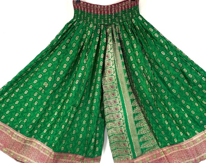 2XL. Amy Culottes in Silk brocade Plus Plus size trousers Elasticated Waist, great for fuller figure. (Wide Leg Palazzo Pants) SKU:812-6678
