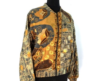 Jude Silk Bomber Jacket. One Size with a light fleece cosy lining. SKU:501-3526