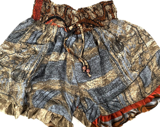 XL. Silk Venus Shorts, Hot Pants. Yoga, Dance, Mini, Rave, Boho, Soft, Up-cycled Silky, Sexy Shorts.
