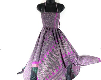 Aurora Long Summer Silk Fairy Dress - Tall Girl Sundress (SKU:902-7928)