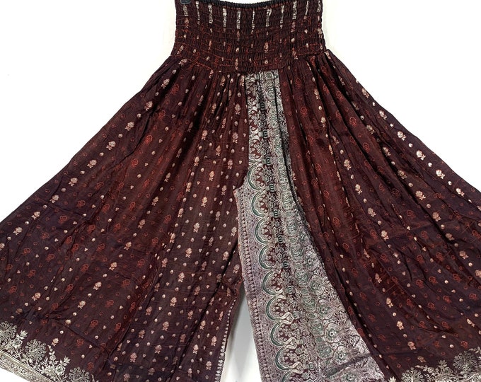 2XL Waist Amy Culottes Silk brocade. Up to 60” (153cm) Elasticated Waist, great for a fuller figure. (Wide Leg Palazzo Pants) SKU:812-6685