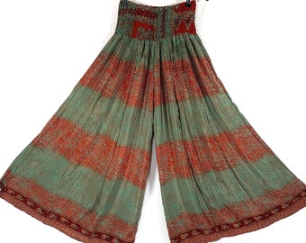 Eloise Culottes in Summer Silk, One size trousers with Elasticated Waist. (Wide Leg Palazzo Pants)  SKU:830-6637