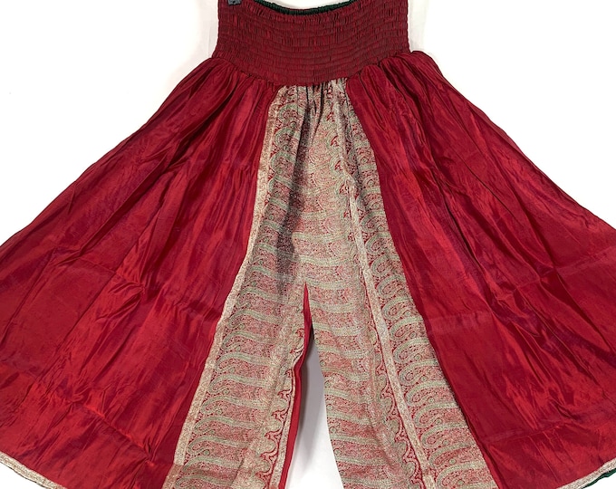 2XL. Culottes Palazzo Pants in Silk brocade; Amy Wide leg trousers SKU:812-6688