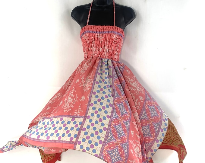 Adeline Long Silk Summer Fairy Dress. Length 40" in One Size. (The Perfect Tall Girl Summer Dress) SKU:902-4545