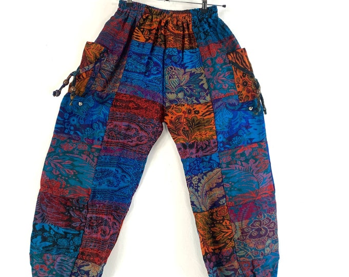 Patchwork Blanket Harem Pants. One size. Warm Baggy Trousers. Women, Men, Unisex. Perfect for chilly days and evenings. SKU:790-5579