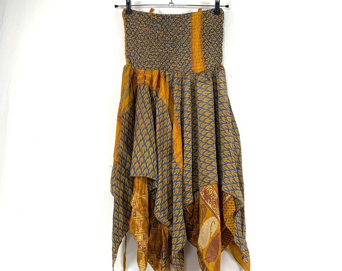 Agetha Plus Plus size Silk Fairy Dress with 2XL bust & Mid length 38" (96cm) (The Summer Hippy Dress) SKU:908-6267