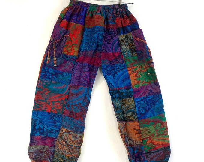 Patchwork Blanket Harem Pants. One size. Warm Baggy Trousers. Women, Men, Unisex. Perfect for chilly days and evenings. SKU:790-5580