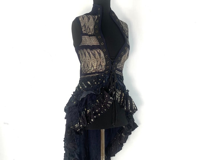 S. Isabella Corset Steampunk Dress in Silk brocade.