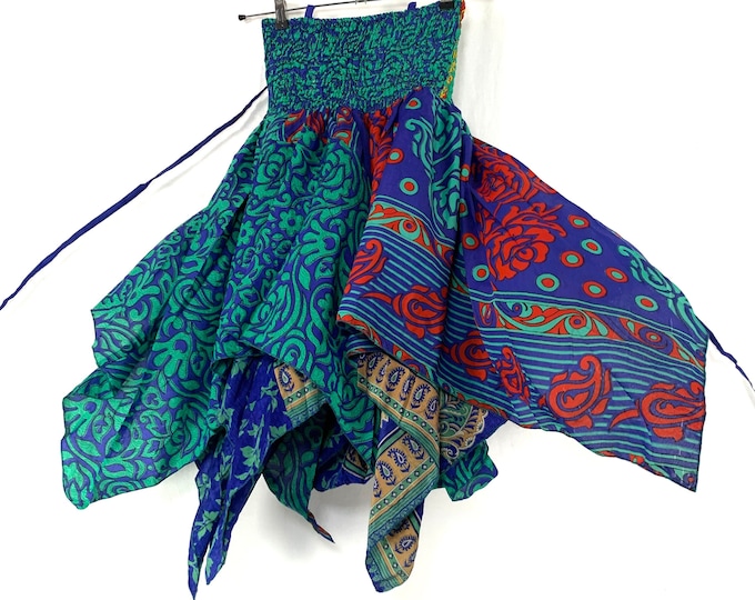 Agetha Plus Plus size Silk Fairy Dress with 2XL bust & Mid length 38" (96cm) (The Summer Hippy Dress) SKU:908-6280