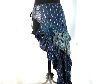Luna Over Skirt Bustle. Silk brocade. Belly dance, Steampunk, Renaissance, Gothic, Festival, LARP, Goa