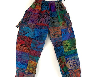 Patchwork Blanket Harem Pants. One size. Warm Baggy Trousers. Women, Men, Unisex. Perfect for chilly days and evenings. SKU:790-5587