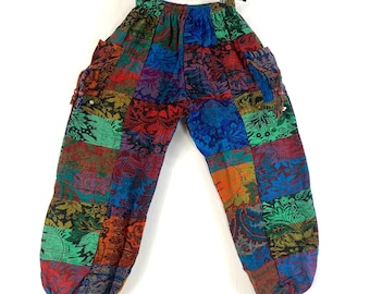 Patchwork Blanket Harem Pants. One size. Warm Baggy Trousers. Women, Men, Unisex. Perfect for chilly days and evenings. SKU:790-5584