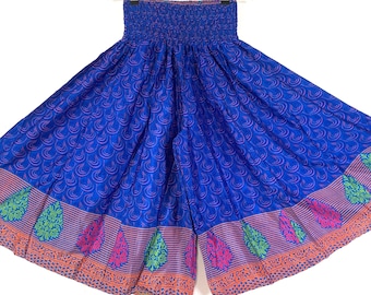 2XL Emilie Short Leg Culottes in Summer Silk, One-Size Plus Plus with Elasticated Waist. (Wide Leg Palazzo Pants)  SKU:823-6189