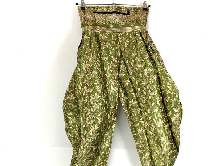 Festival Pants Silk M-L; Palazzo Pants Zip Pocket Trousers, Gypsy Pants High Crotch Harem Pants SKU:801-5073