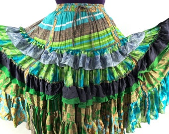 XL Jazmyn 25 yard Skirt. Silk Gypsy Boho Style SKU:737-7050