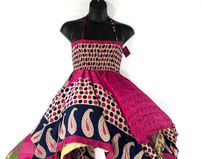 Lara Plus size, Fairy Dress Long 45" in Summer Silk (An ideal Maternity, Tall Girl Dress) SKU:905-7293