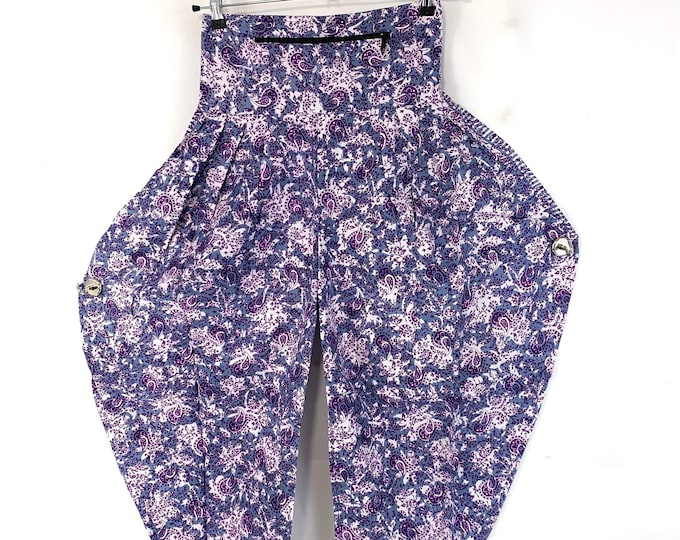Cotton Festival Pants with Zip Pocket, Adult Palazzo Trousers, Gypsy Harem Pants, High Crotch,