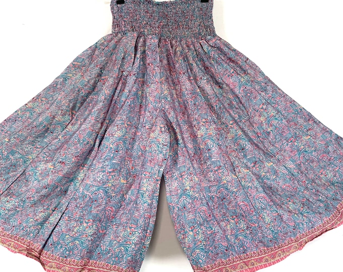 XL. Esther Short Leg Culottes in Summer Silk, One-Size Plus with Elasticated Waist. (Wide Leg Palazzo Pants)  SKU:822-6166