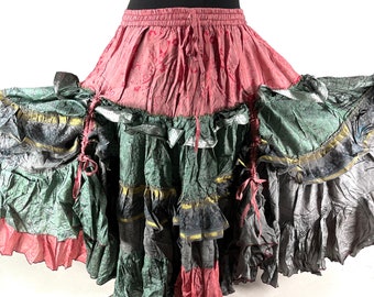 Yasmin 25 Yard Skirt - Gypsy Winter Silk - One Size - Boho Maxi SKU:740-7108