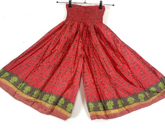 Estrella Short Leg Culottes in Sheer Summer Silk, One size with Elasticated Waist. (Wide Leg Palazzo Pants)  SKU:821-6154