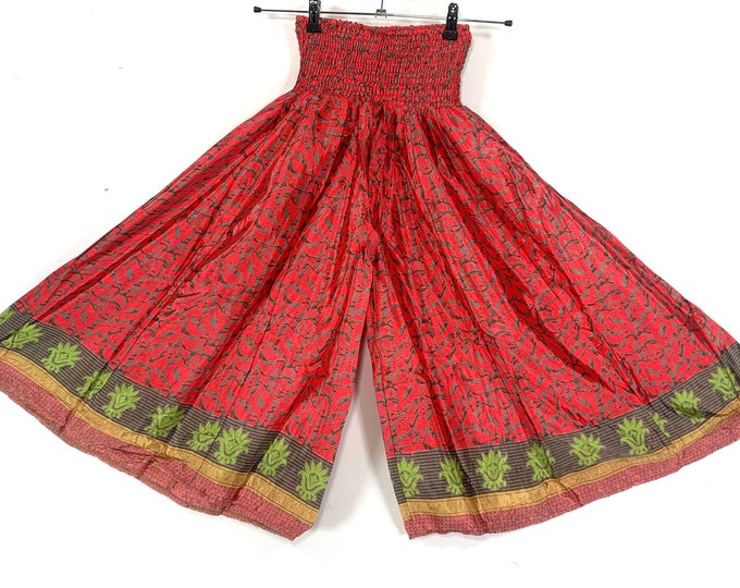 Estrella Short Leg Culottes in Sheer Summer Silk, One size with Elasticated Waist. (Wide Leg Palazzo Pants)  SKU:821-6154