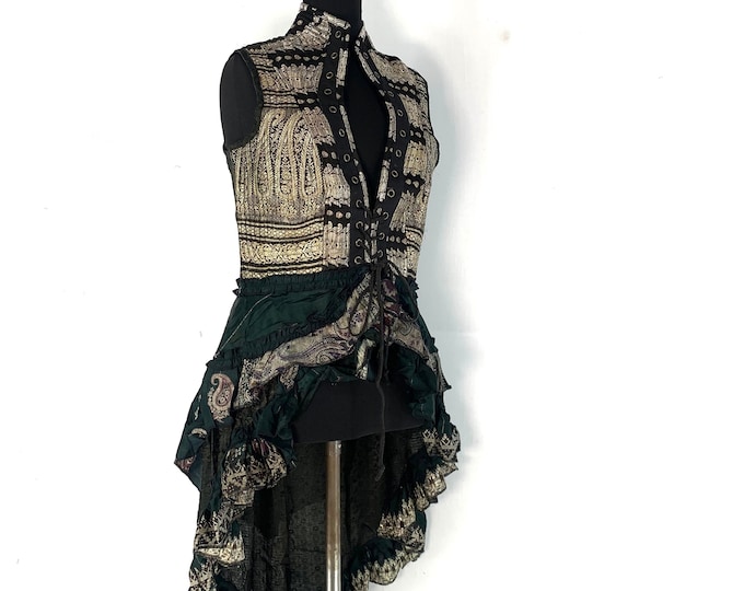 2XL. Isabella Corset  Dress, Steampunk Silk Brocade,  SKU:2001-4478